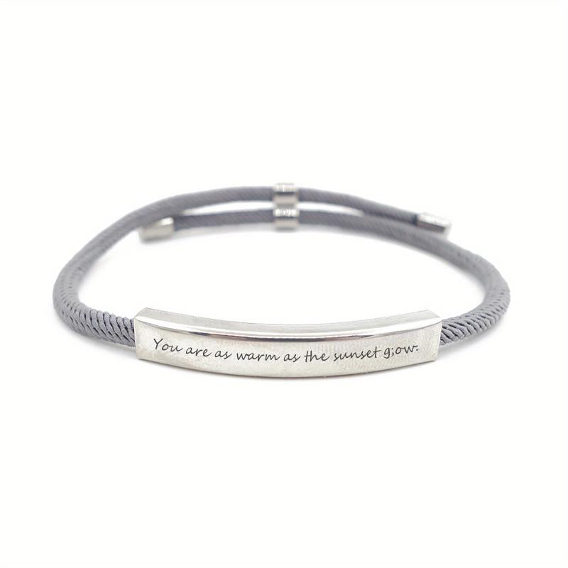 Adjustable Braided Pet Bracelet with Engraved ID
