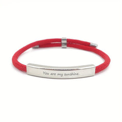 Adjustable Braided Pet Bracelet with Engraved ID
