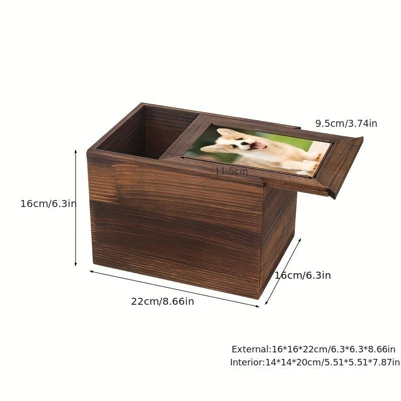 Dog Ashes Urn Box Wood Keepsake Urn Photo Box