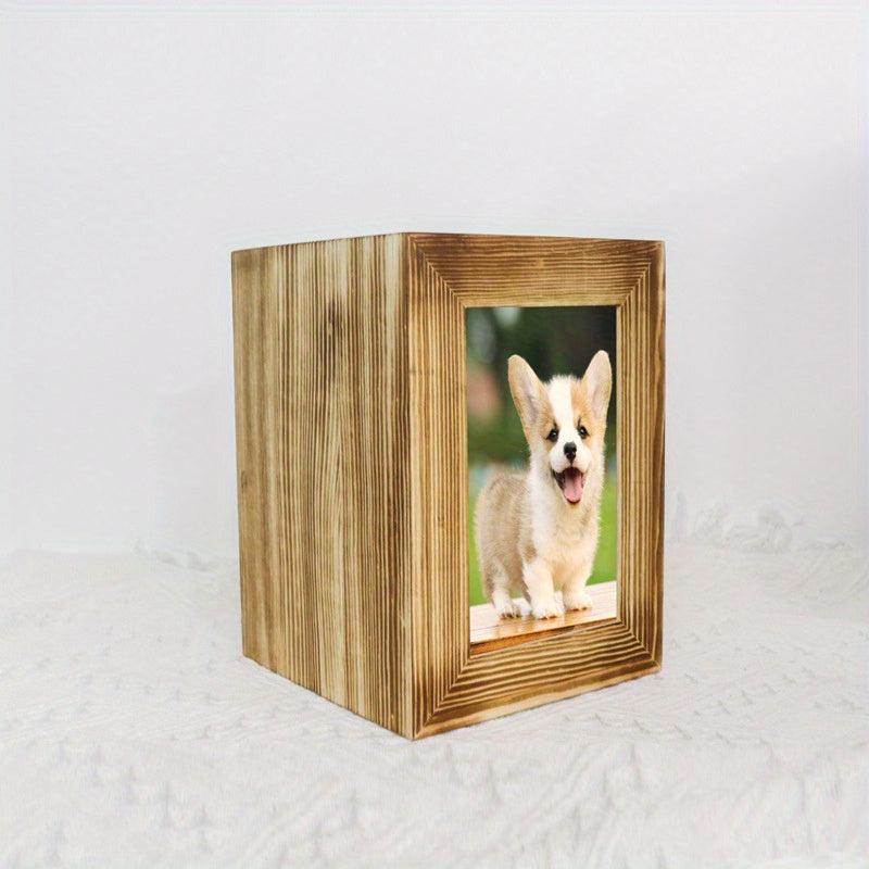 Dog Ashes Urn Box Wood Keepsake Urn Photo Box