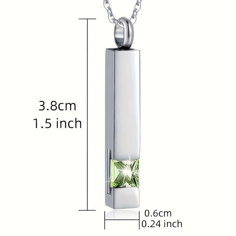 Green Crystal Urn Necklace Stylish Cremation Jewelry Keepsake