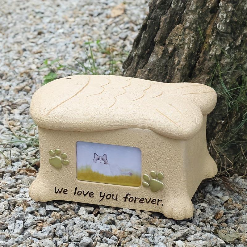 Resin Pet Cremation Box Dog Cat Memorial Love Of Dog Cat Angels