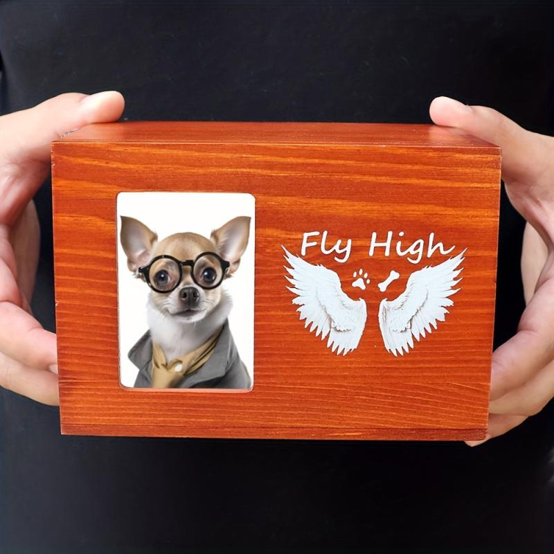 Pet Cremation Wooden Urn with Photo Frame