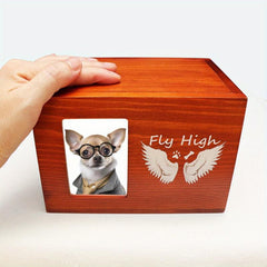 Pet Cremation Wooden Urn with Photo Frame
