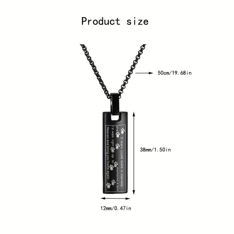 Pet Paw Print Cremation Jewelry Urn Necklace For Ashes