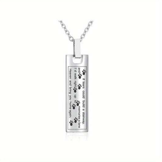 Pet Paw Print Cremation Jewelry Urn Necklace For Ashes