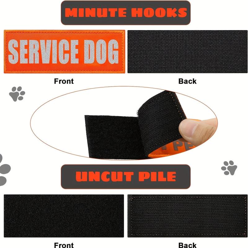 Reflective Service Dog Vest Patches - Easily Removable - Alert Others
