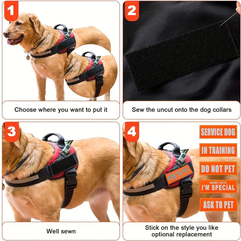 Reflective Service Dog Vest Patches - Easily Removable - Alert Others