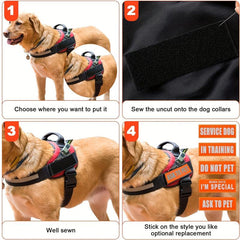 Reflective Service Dog Vest Patches - Easily Removable - Alert Others