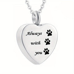 Pet Memorial Necklace Heart Pendant Cremation Urn for Ashes Keepsake Jewelry