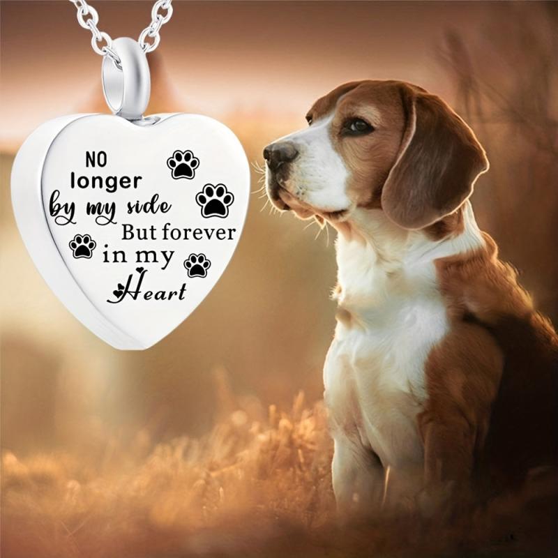 Pet Memorial Necklace Heart Pendant Cremation Urn for Ashes Keepsake Jewelry
