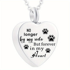 Pet Memorial Necklace Heart Pendant Cremation Urn for Ashes Keepsake Jewelry