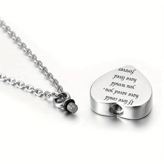 Stainless Steel Heart Pendant Cremation Urn Necklace