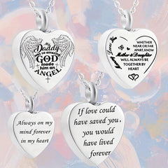Stainless Steel Heart Pendant Cremation Urn Necklace