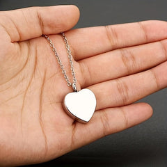 Stainless Steel Heart Pendant Cremation Urn Necklace
