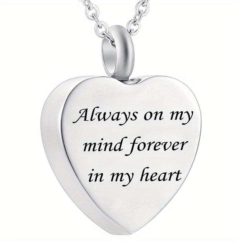 Stainless Steel Heart Pendant Cremation Urn Necklace