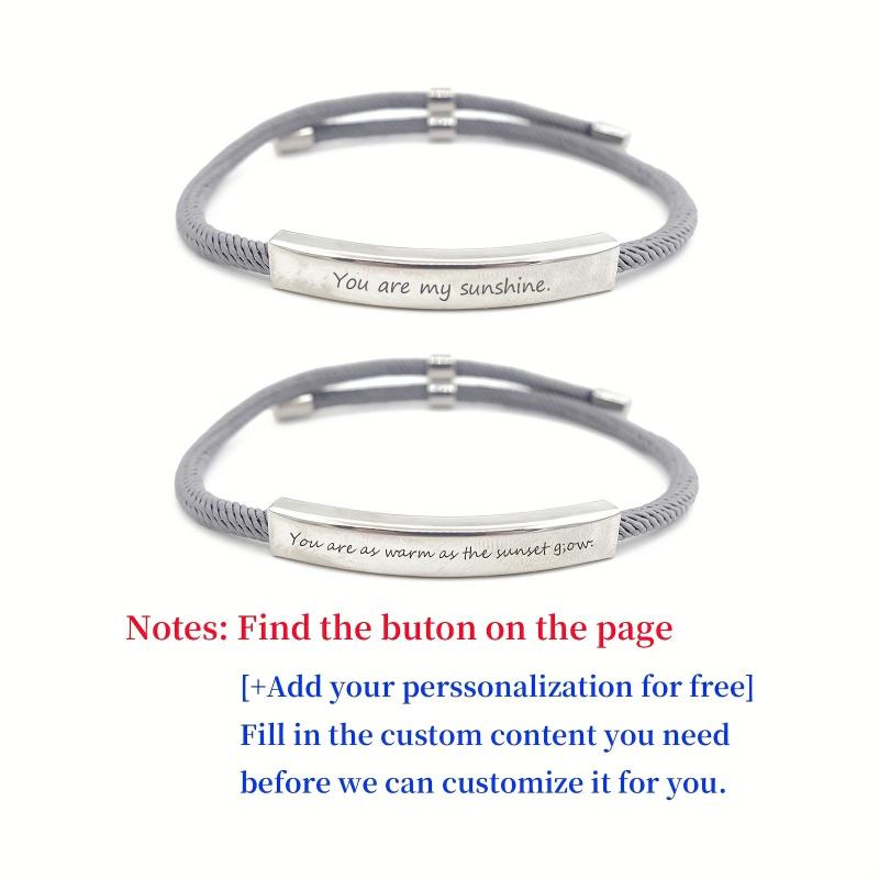 Personalized Stainless Steel Braided Pet Bracelet Engraved Accessory