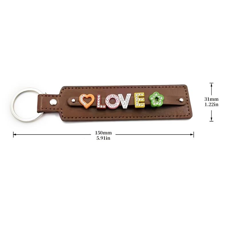 Brown Pet Memorial Keychain Customizable Colorful Letter Rhinestone 8 Letters