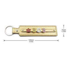 Colorful Rhinestone Champagne Pet Memorial Keychain Up to 8 Letters