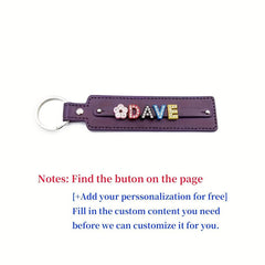 Custom Pet Memorial Keychain with Colorful Letters and Rhinestone String