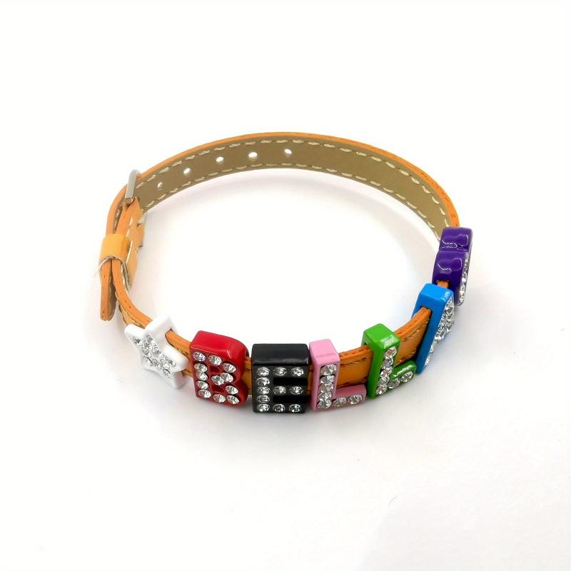 Personalized Pet Memorial Bracelet with Rhinestone Letters - Up to 10 Characters