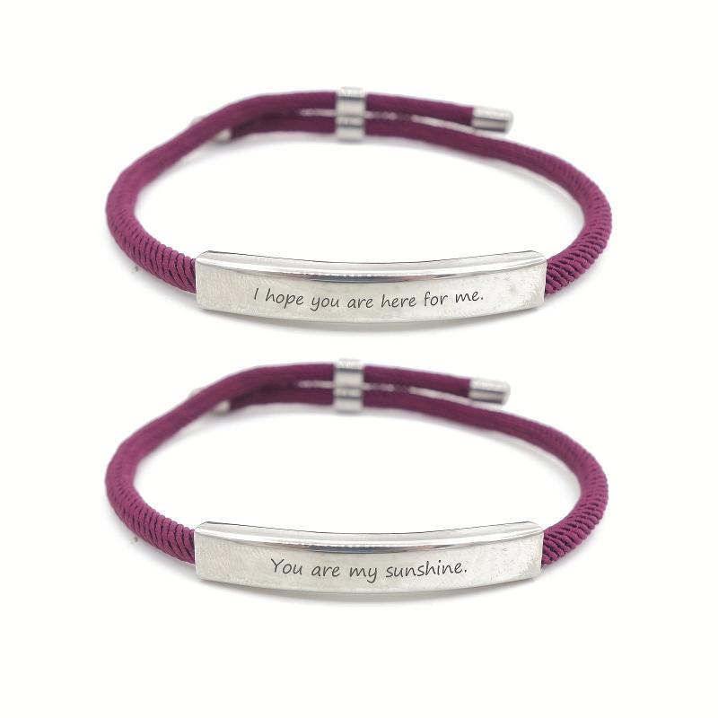 Custom Pet Name Engraved Stainless Steel Braided Pet Bracelet