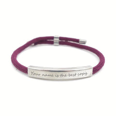 Custom Pet Name Engraved Stainless Steel Braided Pet Bracelet