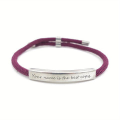 Custom Pet Name Engraved Stainless Steel Braided Pet Bracelet