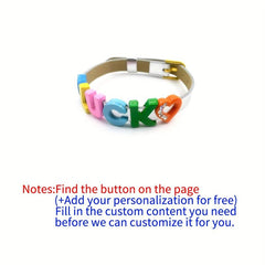 Personalized Pet Memorial Bracelet - Colorful Lettering, Up to 10 Characters