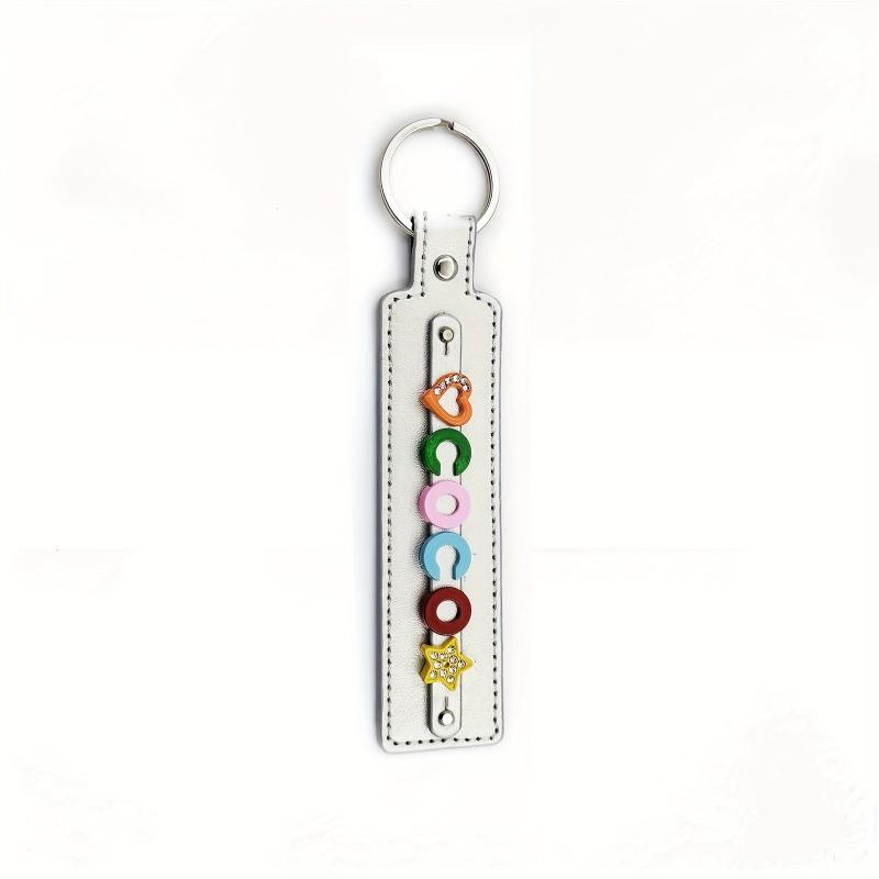 Personalized Silver Pet Memorial Keychain with Colorful Letters