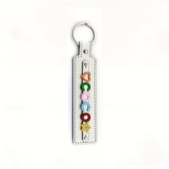 Personalized Silver Pet Memorial Keychain with Colorful Letters