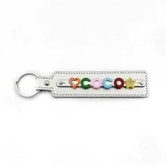 Personalized Silver Pet Memorial Keychain with Colorful Letters