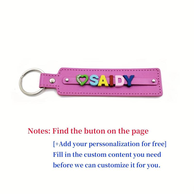 Customizable Pink Pet Memorial Keychain Colorful Letter String Up to 8 Letters