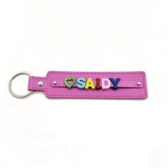 Customizable Pink Pet Memorial Keychain Colorful Letter String Up to 8 Letters