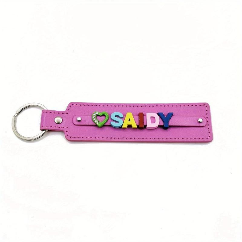 Customizable Pink Pet Memorial Keychain Colorful Letter String Up to 8 Letters