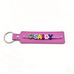 Customizable Pink Pet Memorial Keychain Colorful Letter String Up to 8 Letters