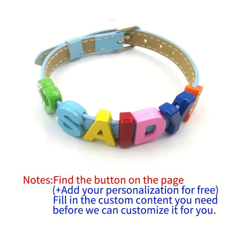 Custom Pet Memorial Bracelet with Colorful Letters