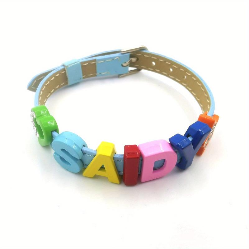 Custom Pet Memorial Bracelet with Colorful Letters