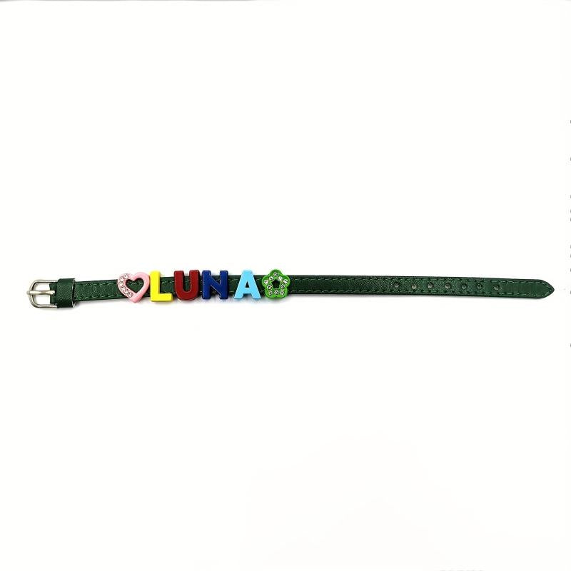 Green Pet Memorial Bracelet, Colorful Letter String Style Bracelet