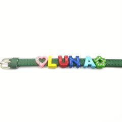 Green Pet Memorial Bracelet, Colorful Letter String Style Bracelet