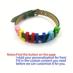 Green Pet Memorial Bracelet, Colorful Letter String Style Bracelet