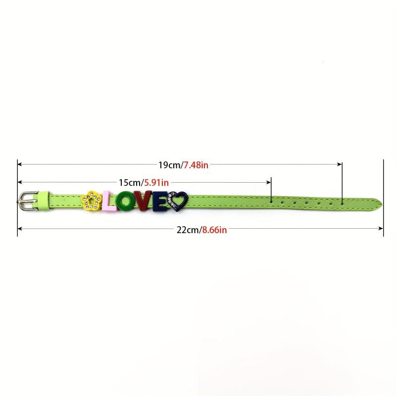 Personalized Light Green Pet Memorial Bracelet with Colorful Letters