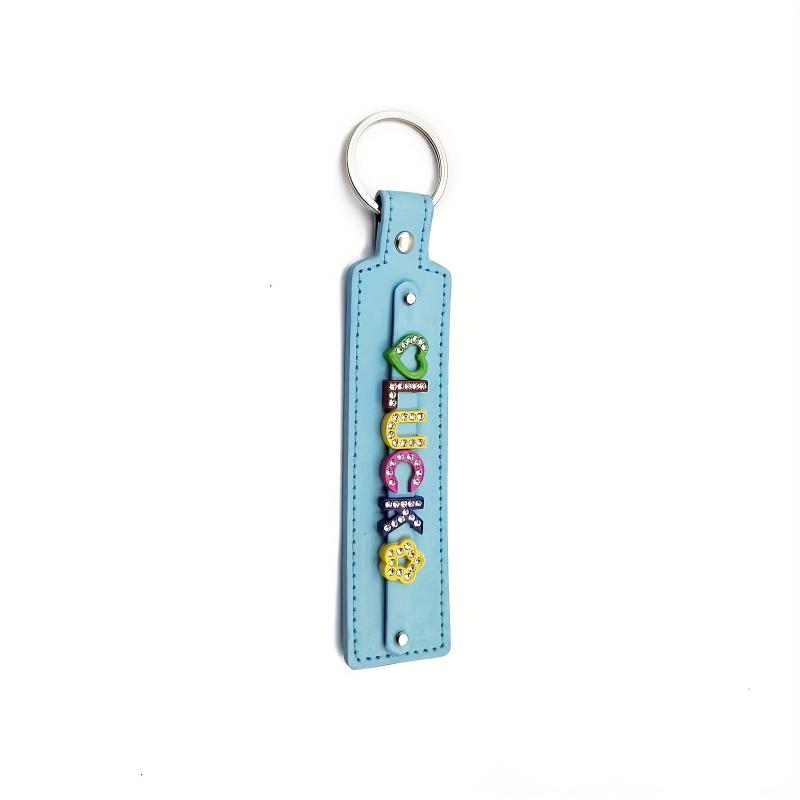 Custom Pet Memorial Keychain - Colorful Rhinestone Letters - Up to 8 Characters