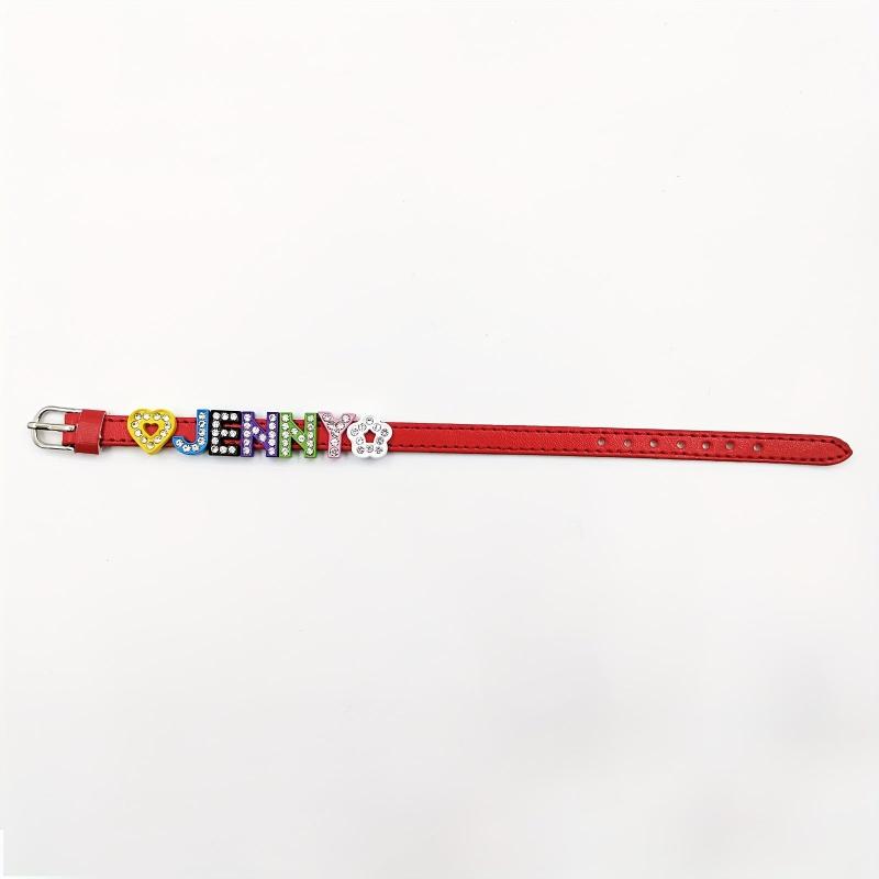 Pet Memorial Bracelet with Colorful Rhinestone Letters