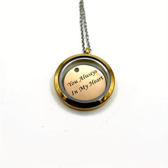 Custom Golden Screw Cap Pet Memorial Pendant Engrave Name Years Champagne Plate