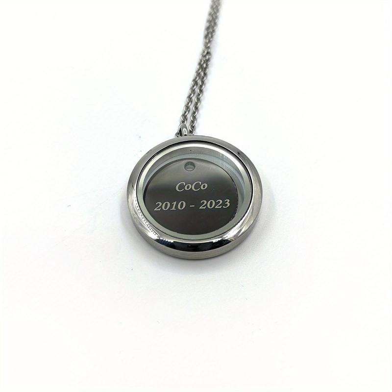 Personalized Pet Memorial Pendant with Screw Cap - Engrave Name Plate