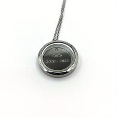 Personalized Pet Memorial Pendant with Screw Cap - Engrave Name Plate