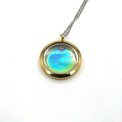 Custom Golden Screw Cap Pet Memorial Pendant Engrave Name Years Colorful Plate