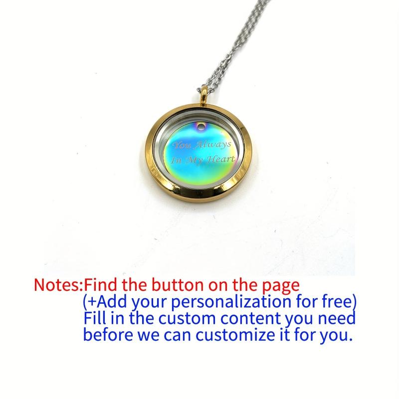 Custom Golden Screw Cap Pet Memorial Pendant Engrave Name Years Colorful Plate