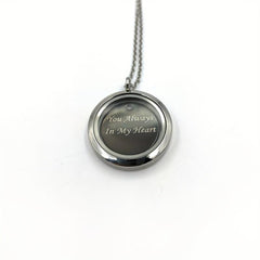 Silver Screw Cap Pet Memorial Pendant Engraved Name Years Plate